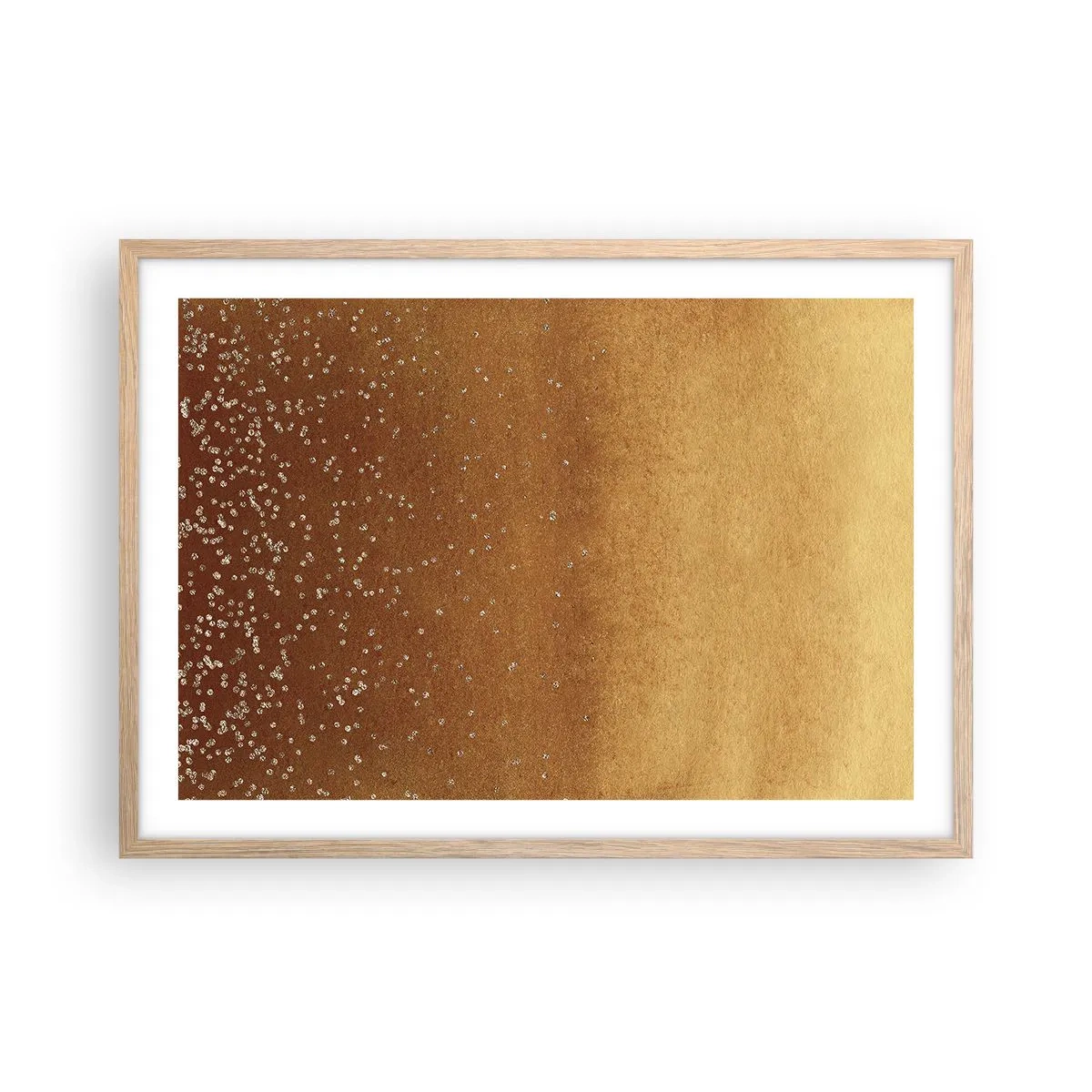Pôster com moldura de carvalho claro - O nascimento da luz - 70x50 cm