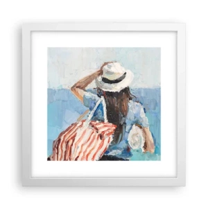 Pôster em moldura branca - Bem-vindo às suas férias - 30x30 cm