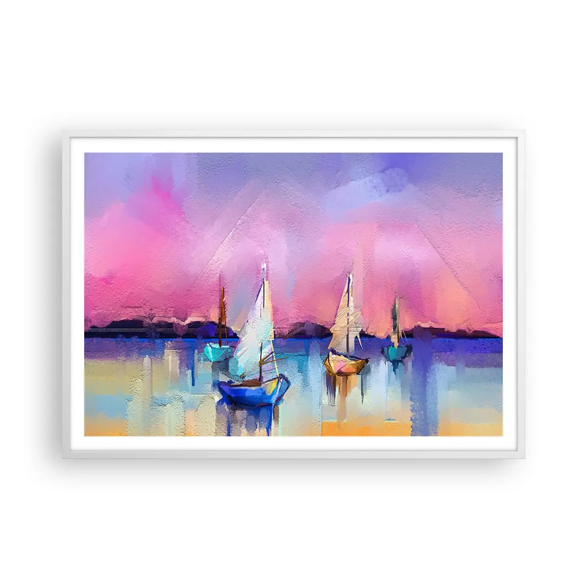 Pôster em moldura branca - Direção: águas largas - 100x70 cm