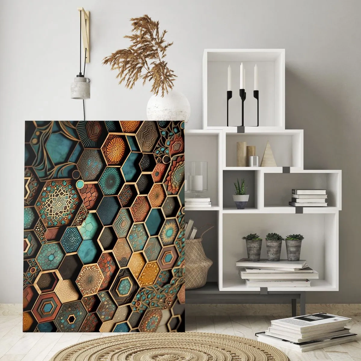 Quadro em vidro - Ornamentos árabes – variação - 80x120 cm