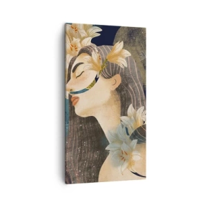 Quadro em tela - O conto da princesa com lírios - 45x80 cm