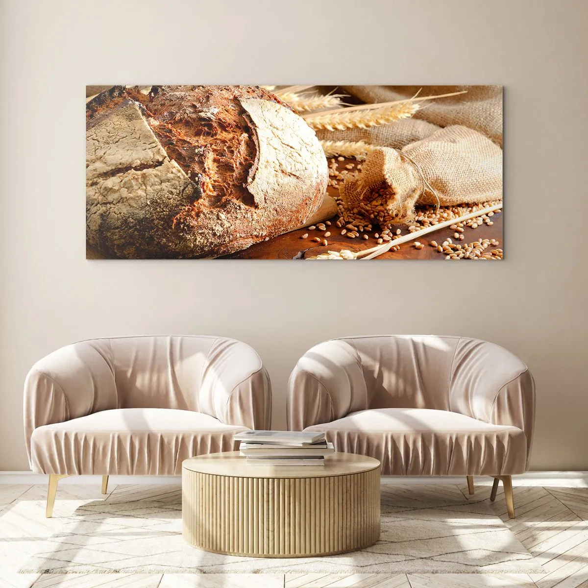 Quadro em vidro - Apetitoso, perfumado, crocante - 90x30 cm