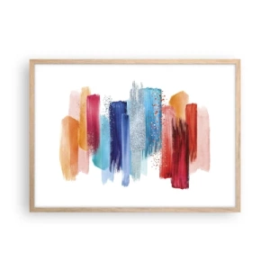 Pôster com moldura de carvalho claro - Para cima e para baixo  - 70x50 cm