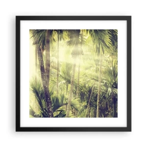 Pôster com moldura preta - No calor verde - 40x40 cm