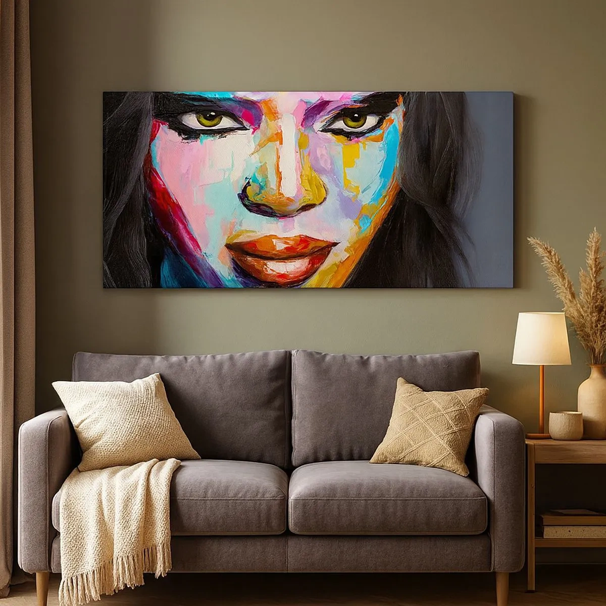 Quadro em tela - É impossível tirar os olhos - 100x40 cm