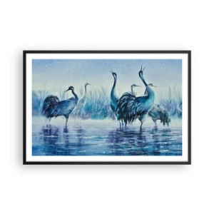 Pôster com moldura preta - Reunião matinal - 91x61 cm