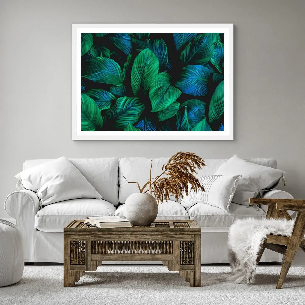 Pôster em moldura branca - Na multidão verde - 40x30 cm