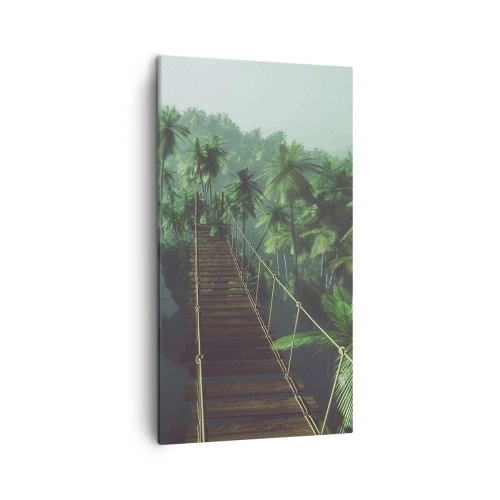 Quadro em tela - Sobre o verde fervente - 45x80 cm