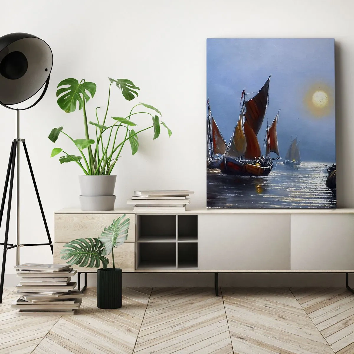 Quadro em tela - Pesca noturna - 50x70 cm