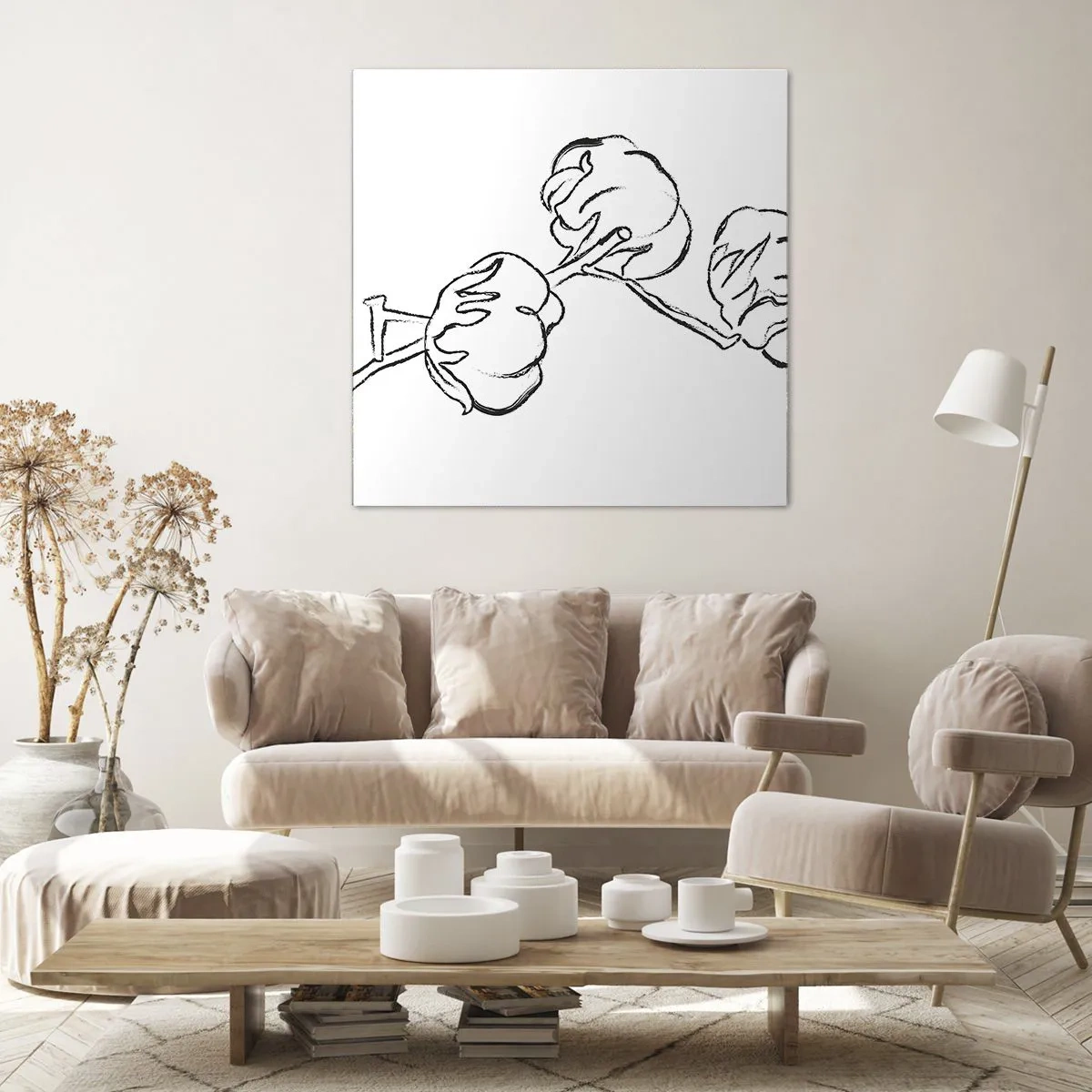 Quadro em tela - Algodão para baixo - 70x70 cm