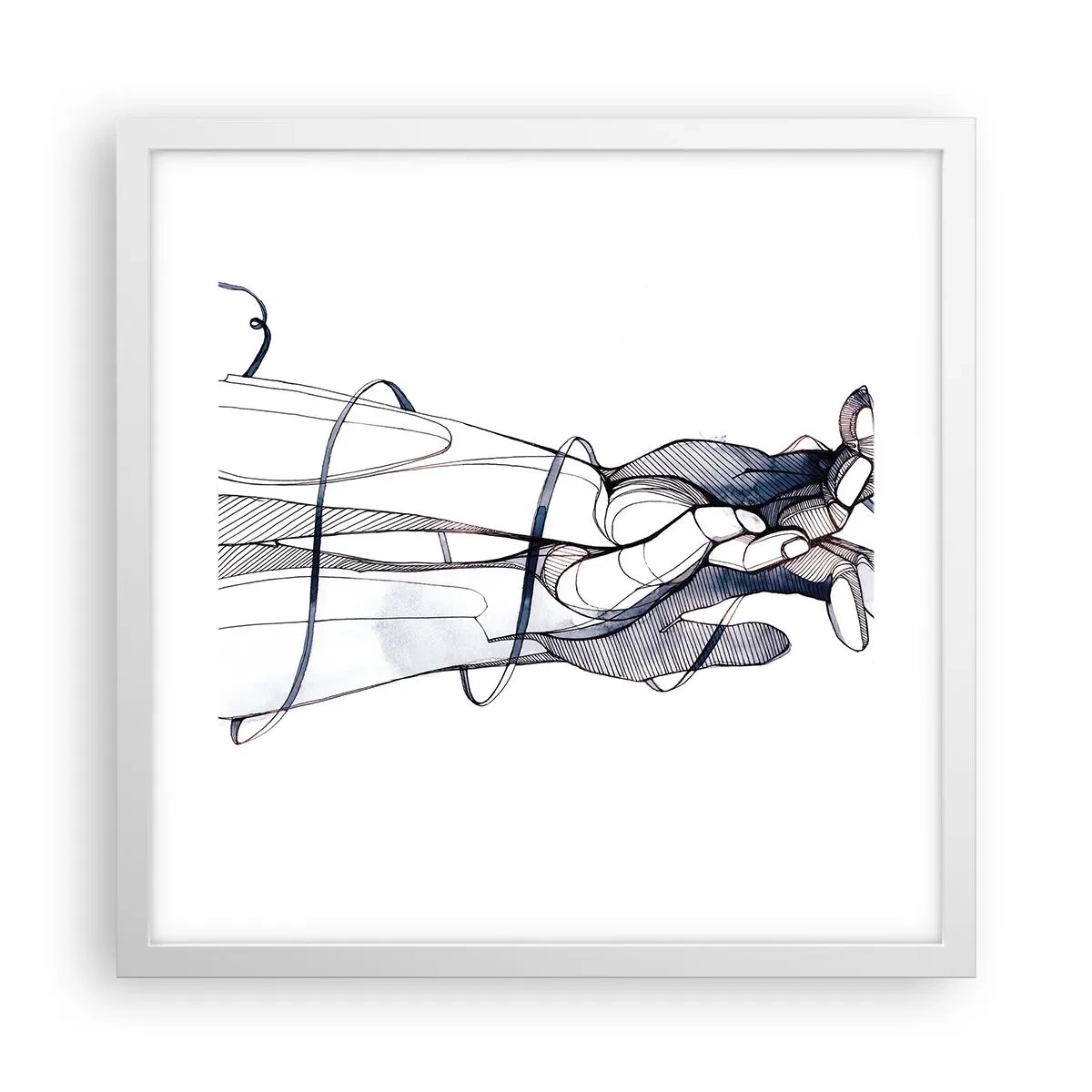 Pôster em moldura branca - Estudo do toque - 40x40 cm