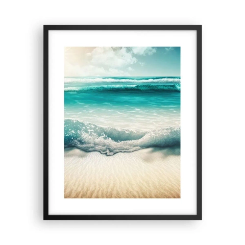 Pôster com moldura preta - A paz do oceano - 40x50 cm