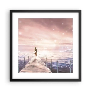 Pôster com moldura preta - À luz de um sonho - 40x40 cm