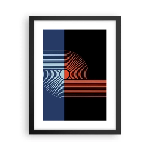 Pôster com moldura preta - Num abraço geométrico - 30x40 cm