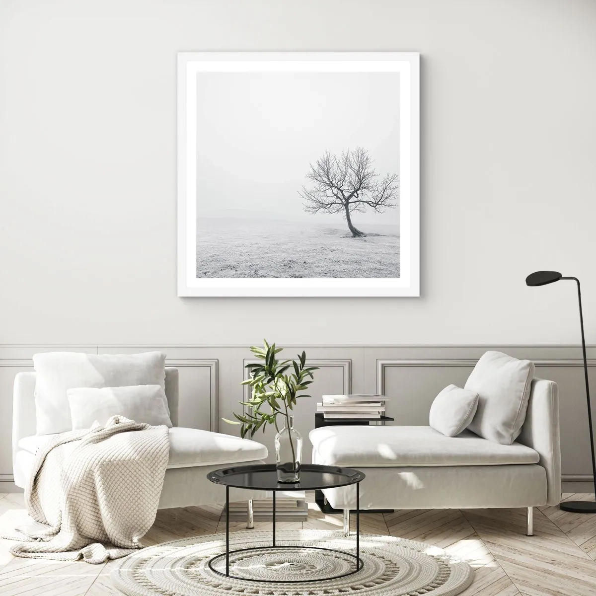 Pôster em moldura branca - Contra o nada - 40x40 cm