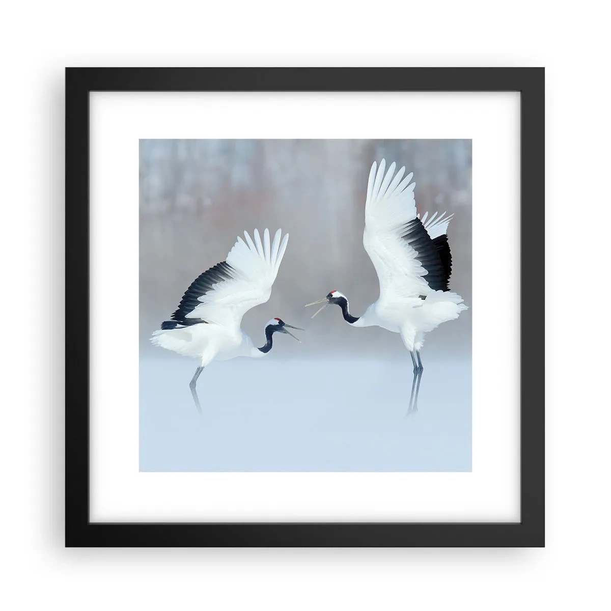 Pôster com moldura preta - Dança no nevoeiro - 30x30 cm