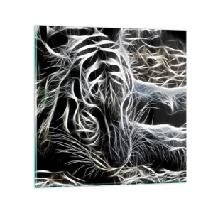 Quadro em vidro - Um estudo da leveza do gato - 50x50 cm