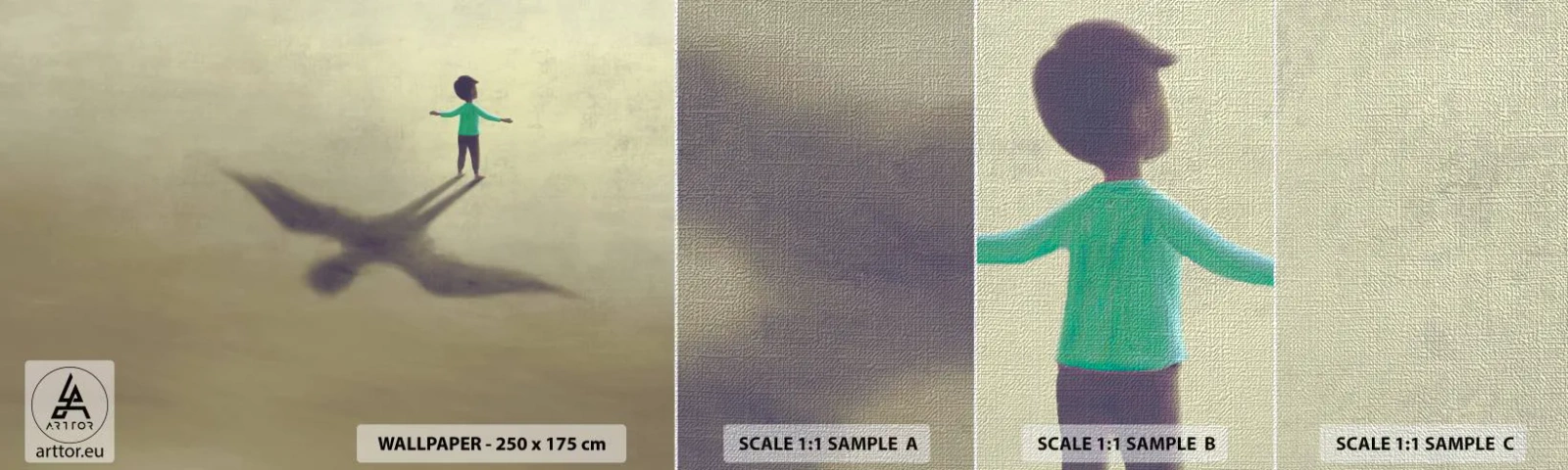 Amostra de papel de parede Premium Canvas - Herói do futuro - Abstração, Fantasia, Pedaço - 100x30 cm