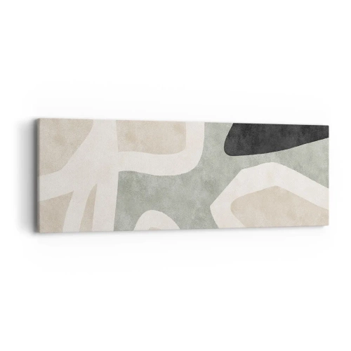 Quadro em tela - Composição com motivo preto - 90x30 cm