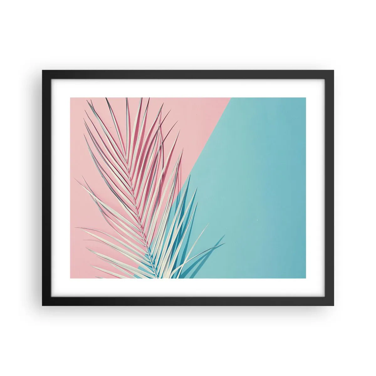 Pôster com moldura preta - Impressão tropical - 50x40 cm