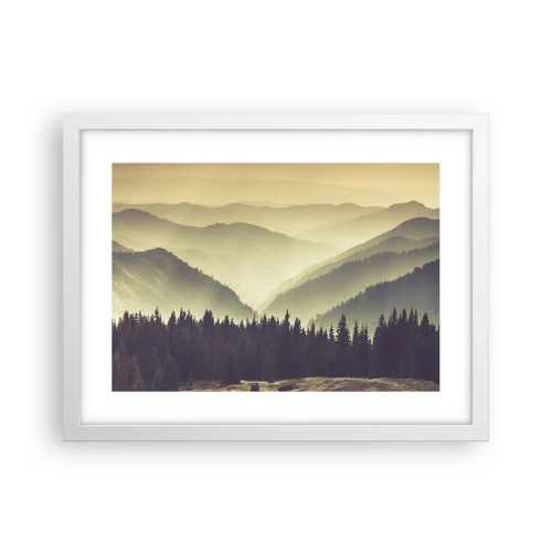 Pôster em moldura branca - Atrás das sete montanhas... - 40x30 cm