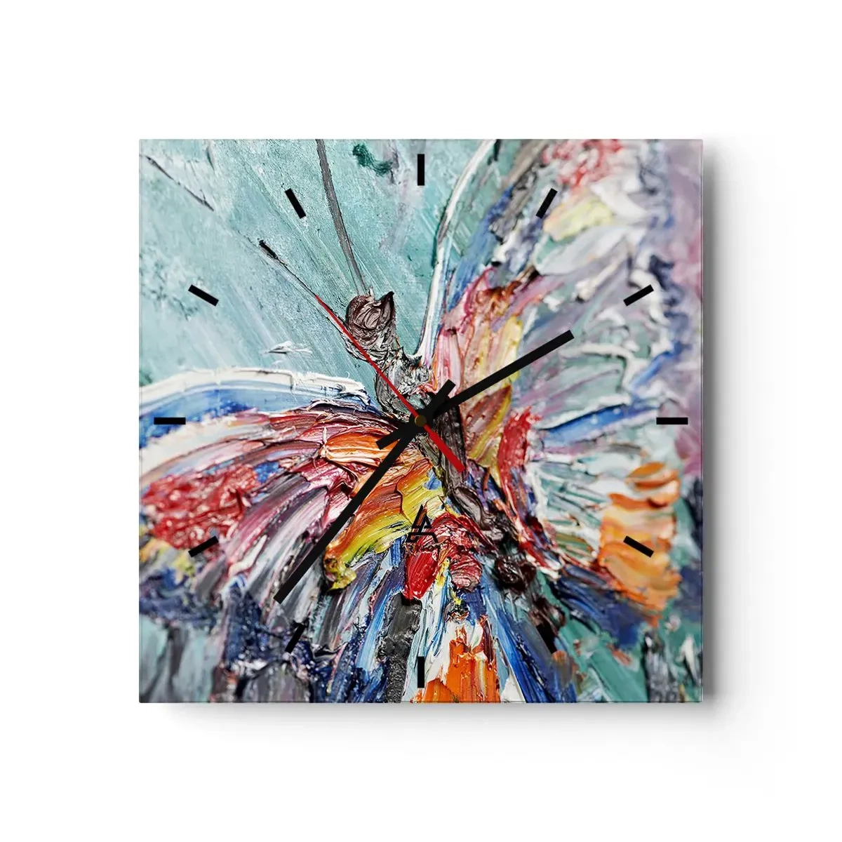 Relógio de parede - Relógio em vidro - Pintado pela natureza - 30x30 cm