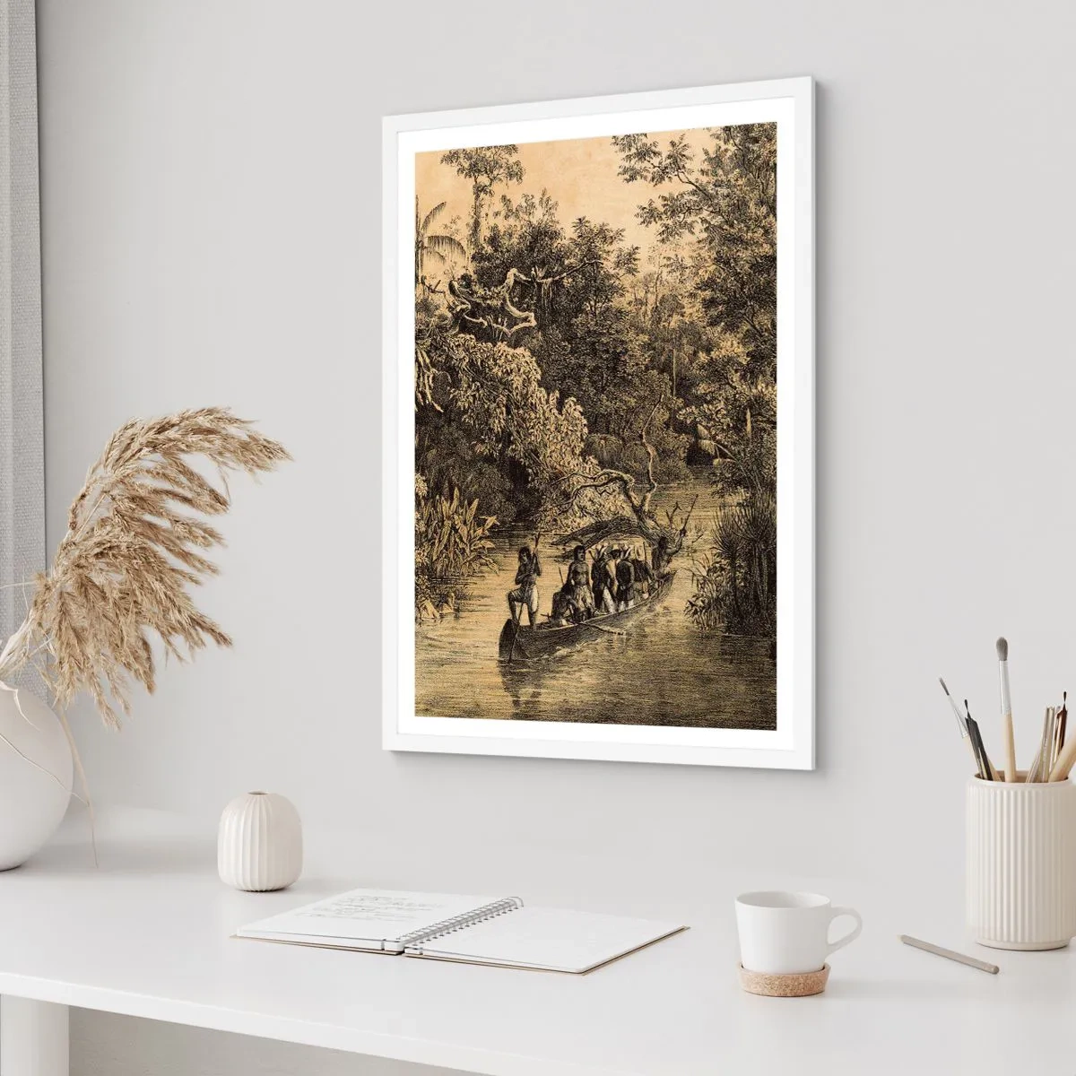 Pôster em moldura branca - Viagem à fonte - 50x70 cm