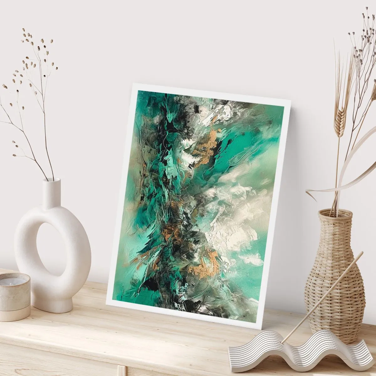 Pôster - Surf esmeralda e preto - 30x40 cm