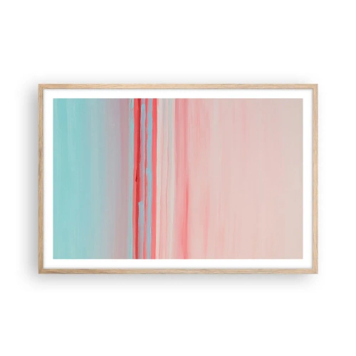 Pôster com moldura de carvalho claro - Abstração ao amanhecer - 91x61 cm