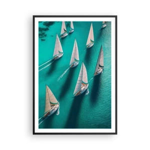 Pôster com moldura preta - Numa competição com o vento - 70x100 cm