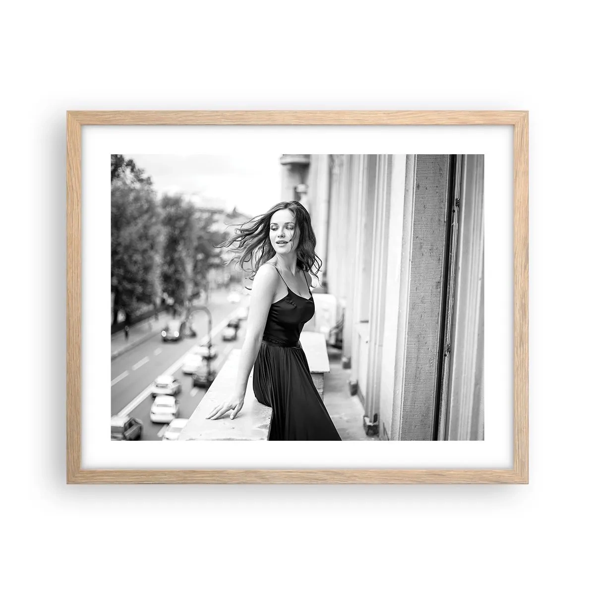 Pôster com moldura de carvalho claro - Certamente uma parisiense - 50x40 cm