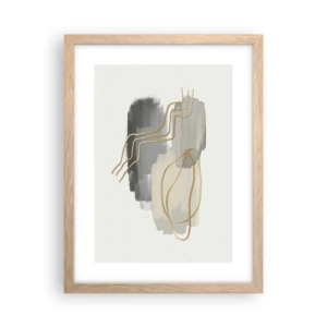 Pôster com moldura de carvalho claro - Duração e movimento - 30x40 cm