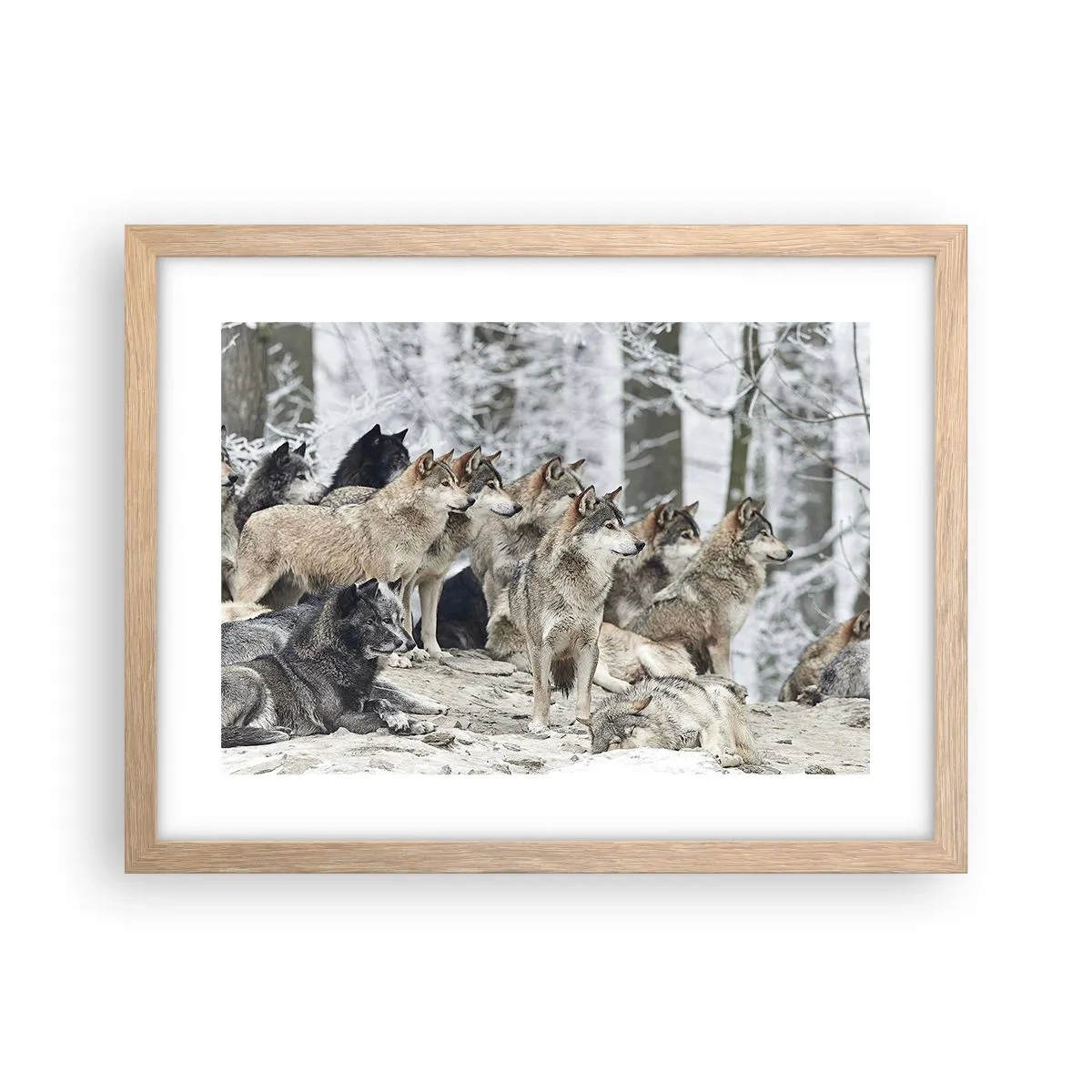 Pôster com moldura de carvalho claro - Família e amigos - 40x30 cm