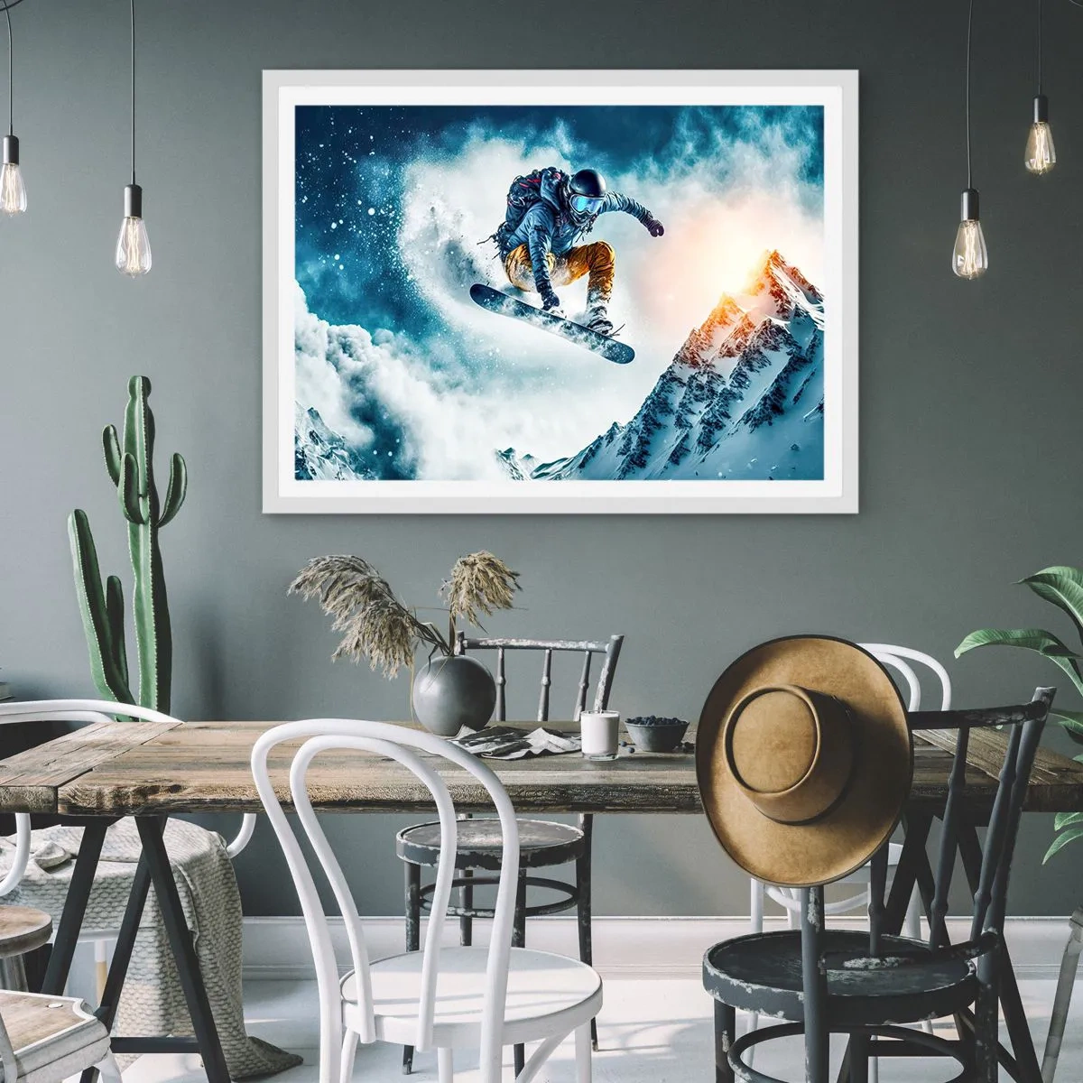 Pôster em moldura branca - Emoções extremas - 40x30 cm