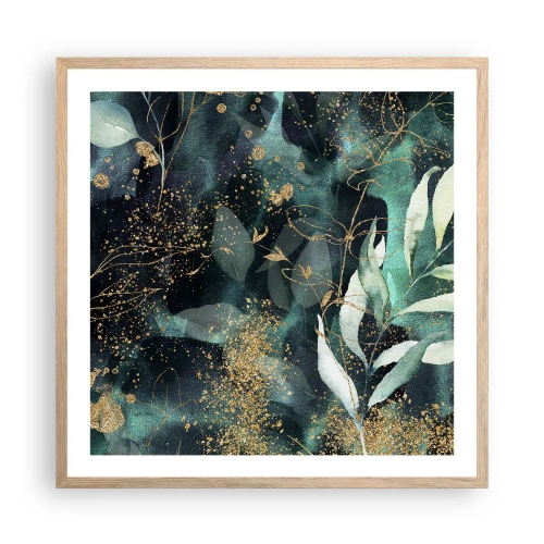 Pôster com moldura de carvalho claro - Jardim Mágico - 60x60 cm
