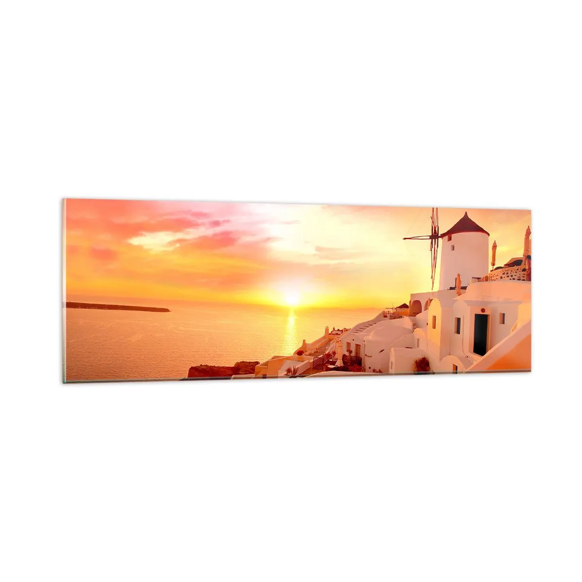 Quadro em vidro - Derreter em branco e ouro - 90x30 cm