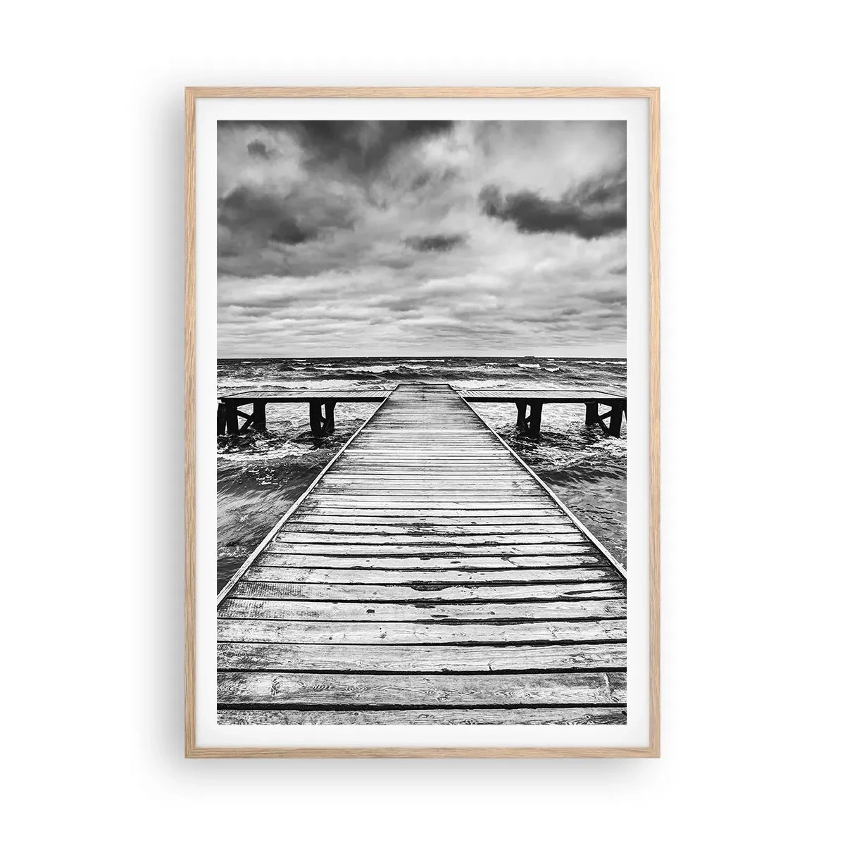 Pôster com moldura de carvalho claro - Estou à espera do vento, que vai dispersar... - 70x100 cm