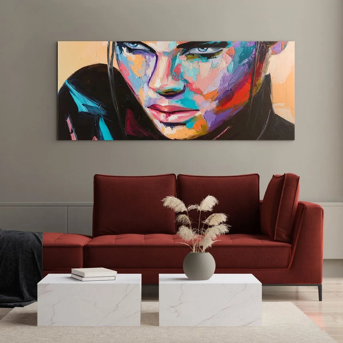 Quadro em vidro - Coração selvagem - 90x30 cm