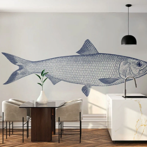 Papel de Parede Premium Sand - Saudações dos mares do norte - Peixe, Animal marinho, Estilo à beira-mar - 300x210 cm