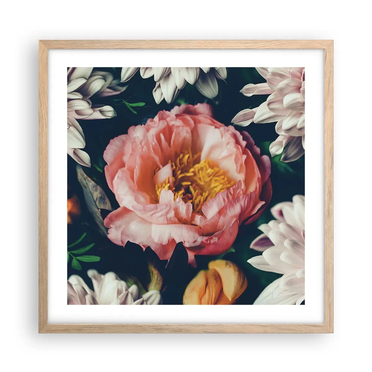 Pôster com moldura de carvalho claro - Com o esplendor barroco - 50x50 cm