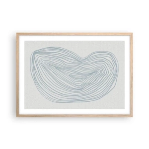 Pôster com moldura de carvalho claro - Deixe cair o sorriso - 70x50 cm