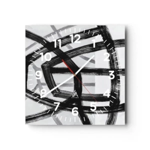 Relógio de parede - Relógio em vidro - Profundidade de construção - 40x40 cm