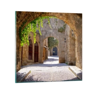 Quadro em vidro - Em breve aparecerá uma procissão - 40x40 cm