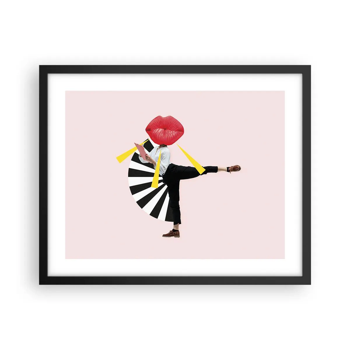 Pôster com moldura preta - Arte pop surreal - 50x40 cm