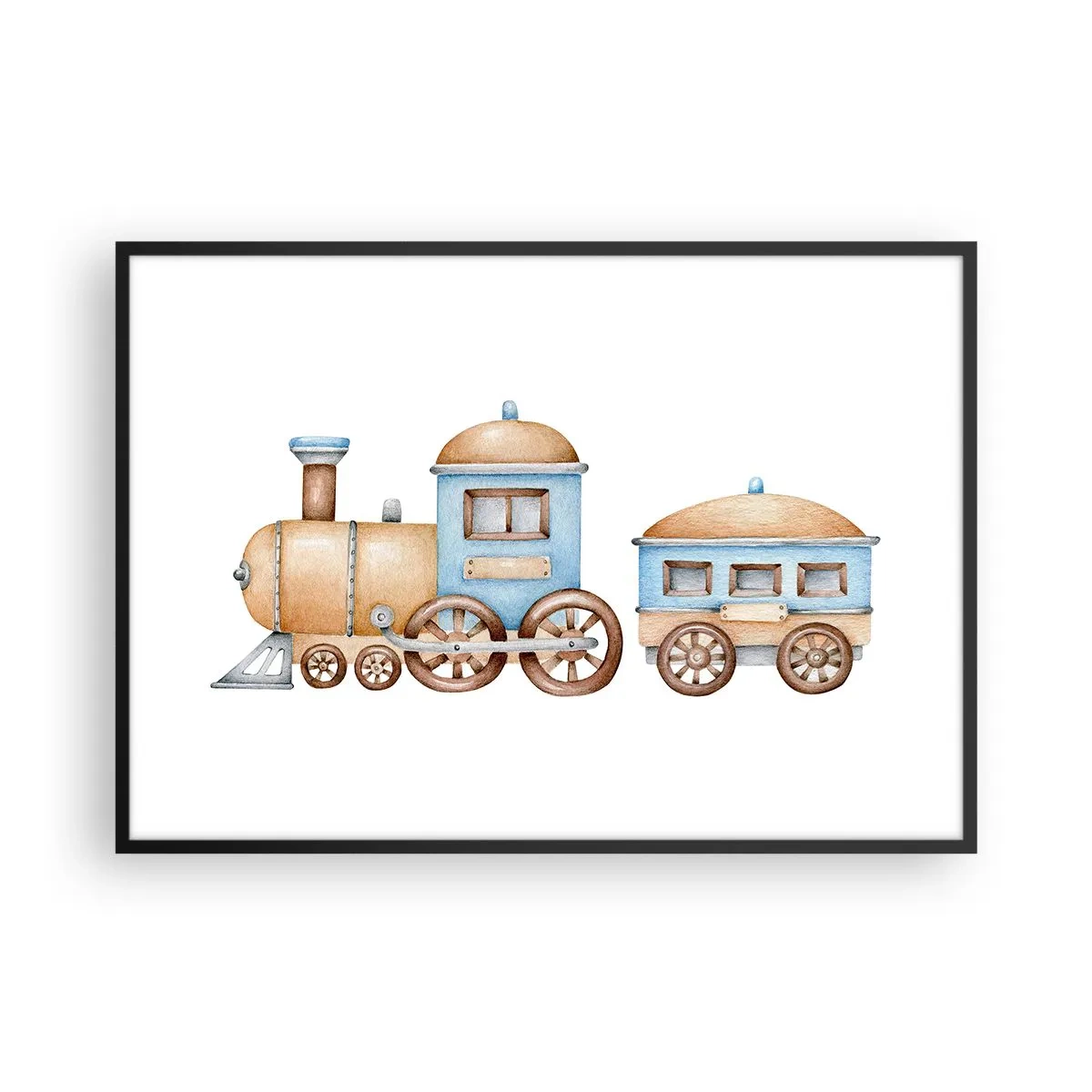 Pôster com moldura preta - Parado na estação... - 100x70 cm