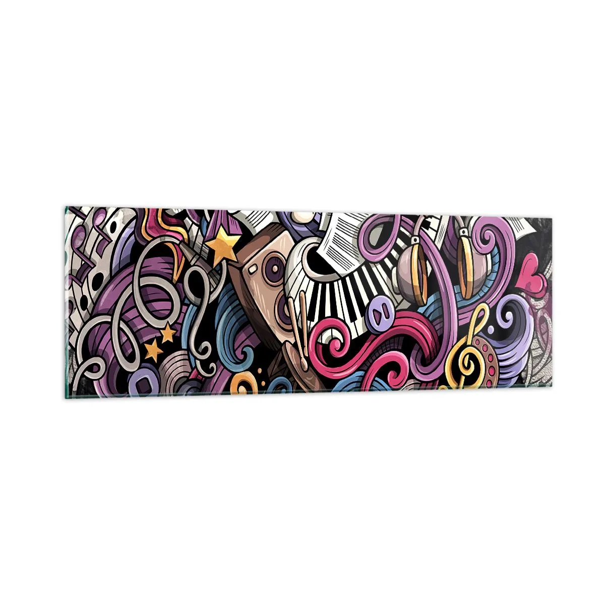 Quadro em vidro - Melodia complicada - 90x30 cm