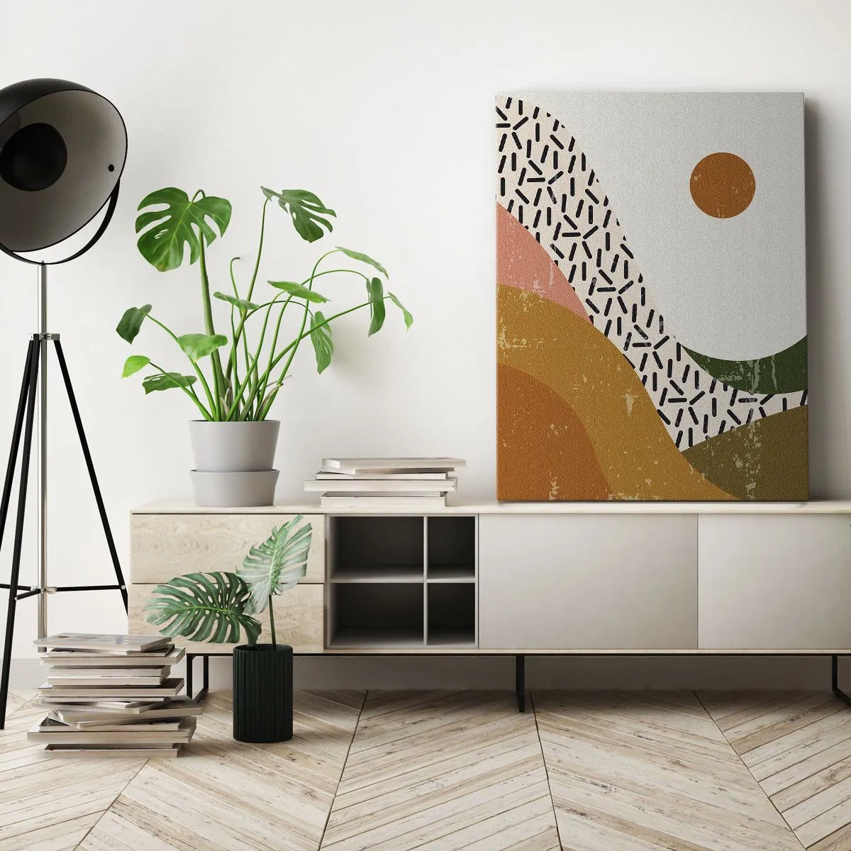 Quadro em tela - Abstração solar - 50x70 cm