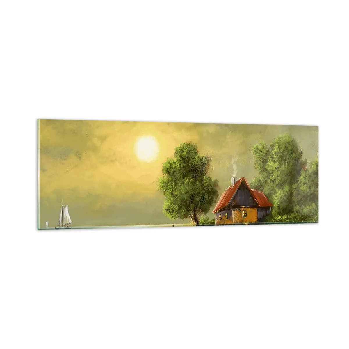 Quadro em vidro - Lindo como uma paisagem - 90x30 cm