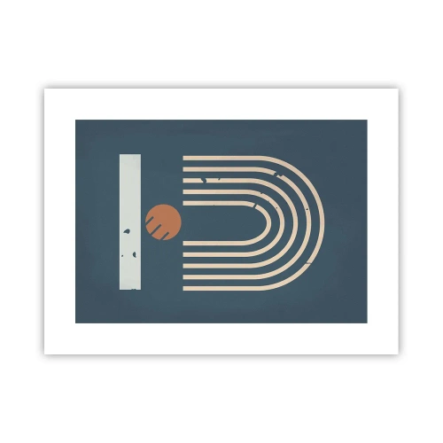 Pôster - Geometria em azul marinho - 40x30 cm