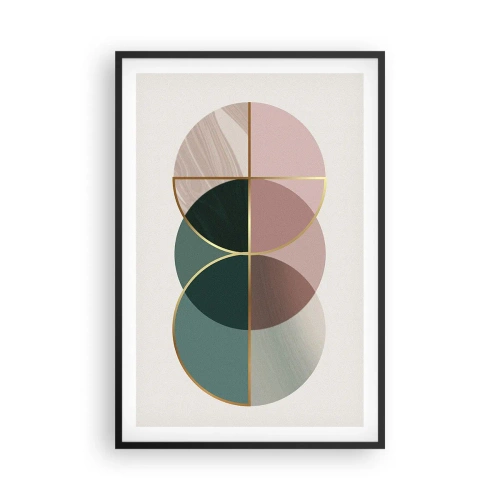 Pôster com moldura preta - Círculo entre círculos… - 61x91 cm